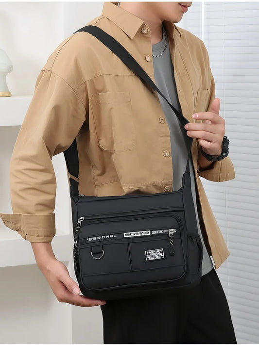 Design Oxford Shoulder Bag Large Capacity Men's Casual Multi-layer Pocket Fashion Single Shoulder Crossbody Luxury Messenger Bag