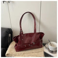 Vintage-Inspired Wine Red Shoulder Bag/Purse