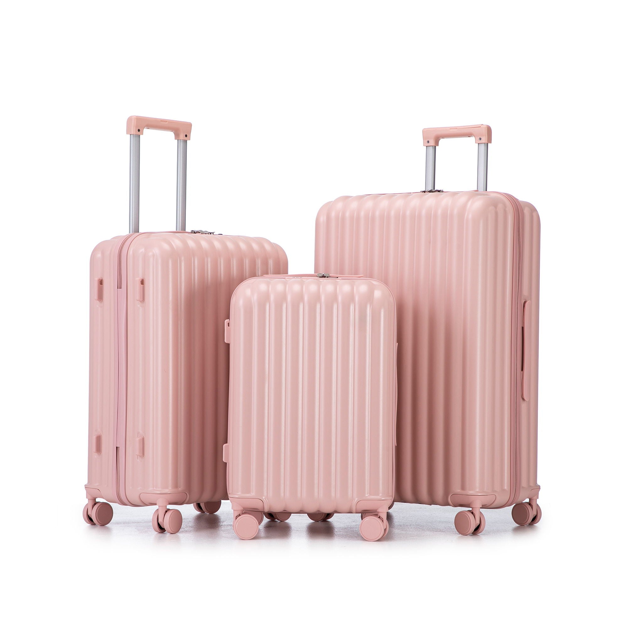 Set Spinner Wheel Luggage, Carry On Suitcase, With Cup Holder & USB Port & Phone Holder