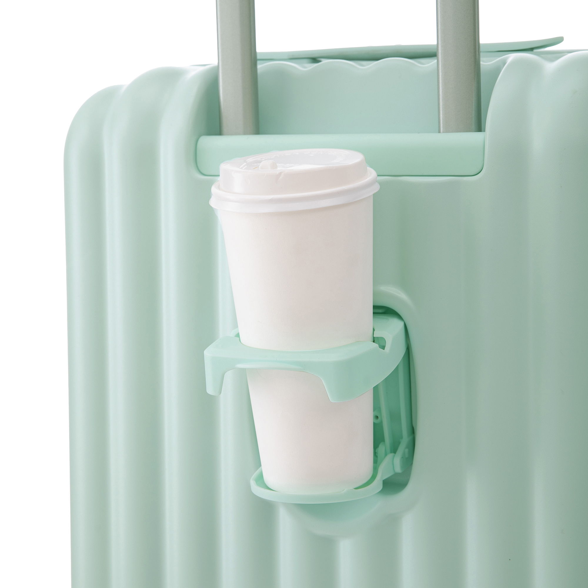 Set Spinner Wheel Luggage, Carry On Suitcase, With Cup Holder & USB Port & Phone Holder