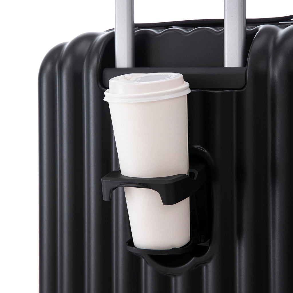 Set Spinner Wheel Luggage, Carry On Suitcase, With Cup Holder & USB Port & Phone Holder