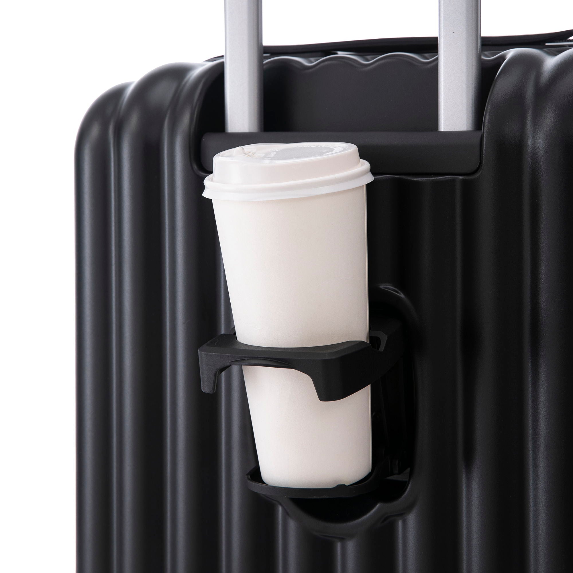 Set Spinner Wheel Luggage, Carry On Suitcase, With Cup Holder & USB Port & Phone Holder