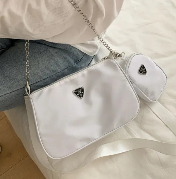 Modern 2-Piece Shoulder Bag Nylon Handbag & Crossbody Set