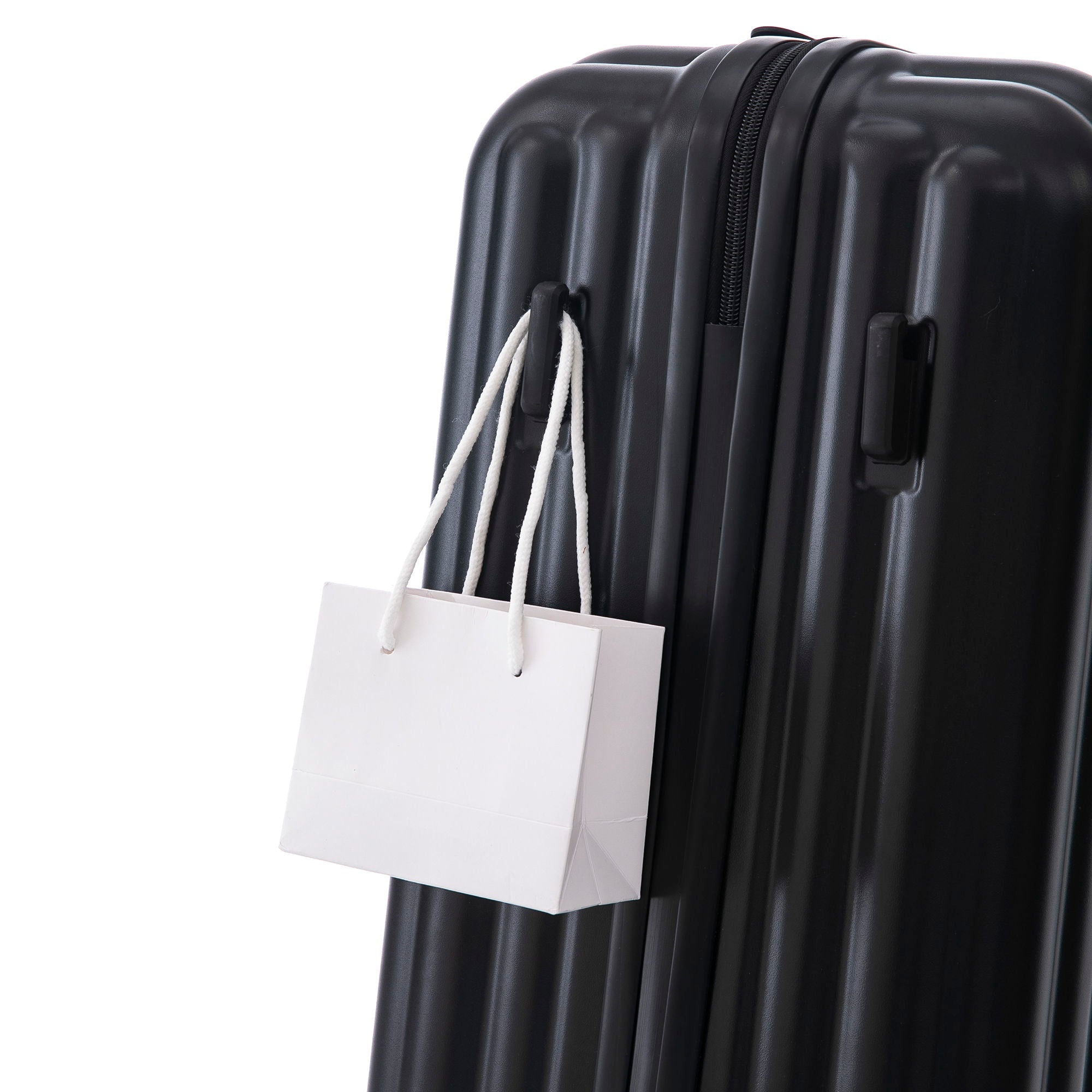 Set Spinner Wheel Luggage, Carry On Suitcase, With Cup Holder & USB Port & Phone Holder