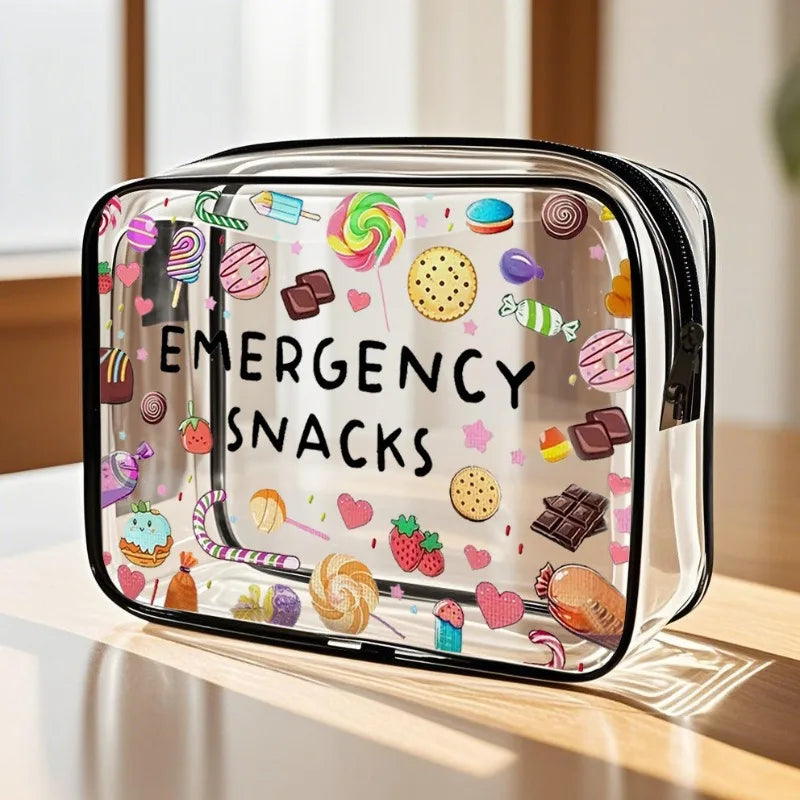 Hot Sale Transparent Cartoon Cute Practical Portable Charging Cable Pill Cosmetic Bag Change Bag Card Bag Portable Travel Storag