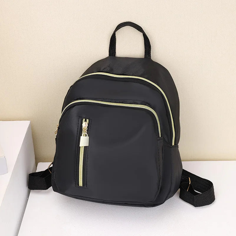 Women's Multi-Function Fashion Girl Nylon Daypack Travel Cute Mini Backpack Men Shoulder Bag Black Purse Hot