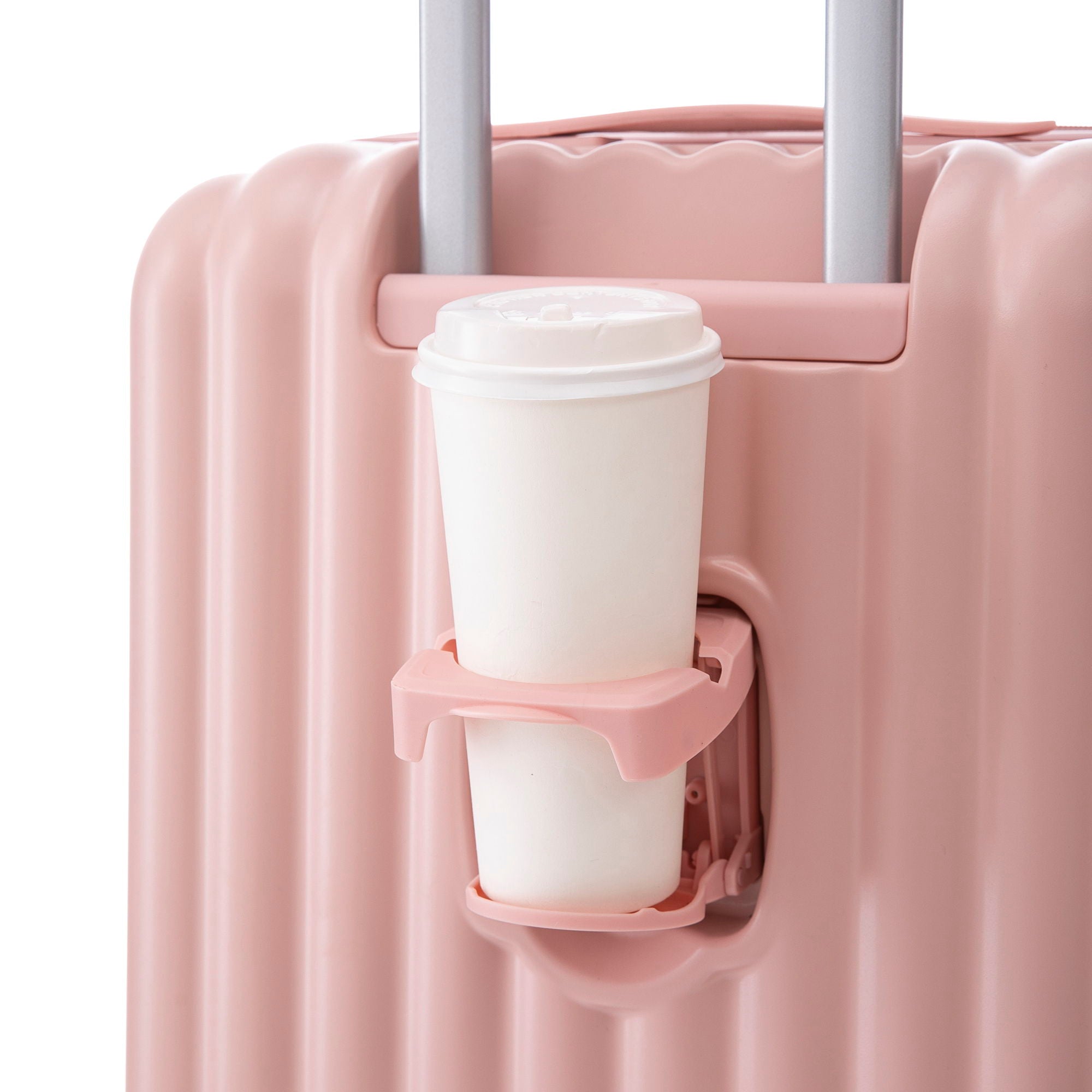 Set Spinner Wheel Luggage, Carry On Suitcase, With Cup Holder & USB Port & Phone Holder