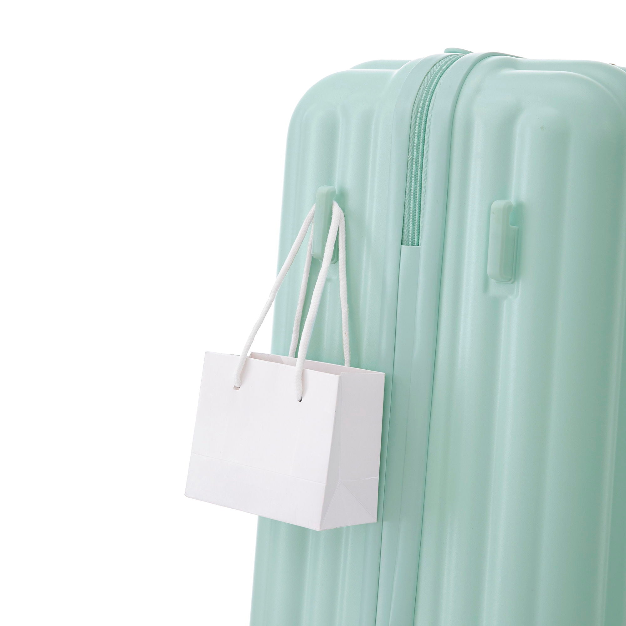 Set Spinner Wheel Luggage, Carry On Suitcase, With Cup Holder & USB Port & Phone Holder